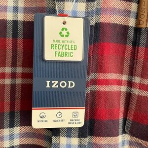 Izod Red and Navy Plaid Shirt